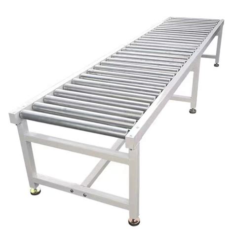 Food Packaging Roller Conveyor Belt Unpowered Rubber Coated Roller