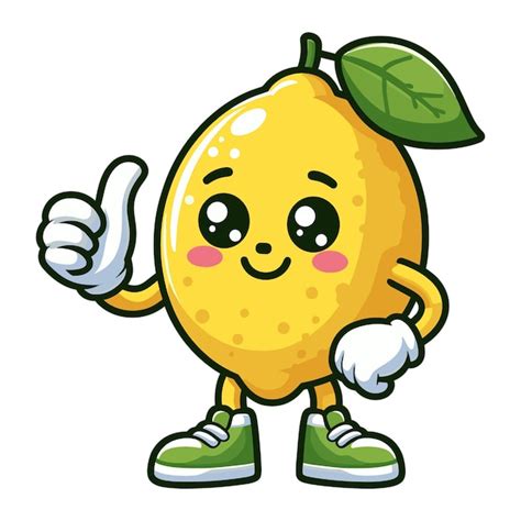 Lindo Personaje De Dibujos Animados De Frutas De Lim N Dando Un Pulgar