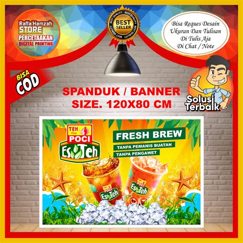 Jual Spanduk Banner Es Teh Poci Fresh Murah Size 120x80 Cm Shopee