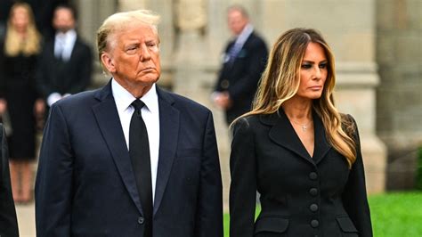 Melania Trump Mourns Mother Amalija Knavs Death At Funeral With Donald Trump And Son Barron