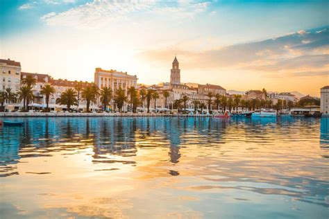 SPLIT CROATIA JULY 12 2017 Beautiful View Of Split City At Sunrise