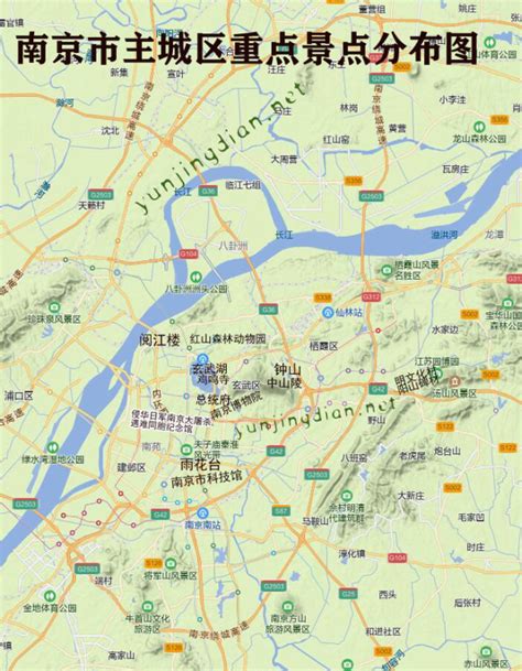 南京旅游地图南京地图全图高清版 云景点