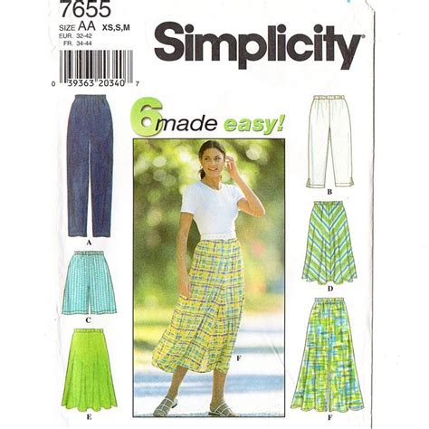 Simplicity 7655 Misses Pants Shorts Skirt 90s Vintage Sewing Etsy In 2023 Skirt Pattern