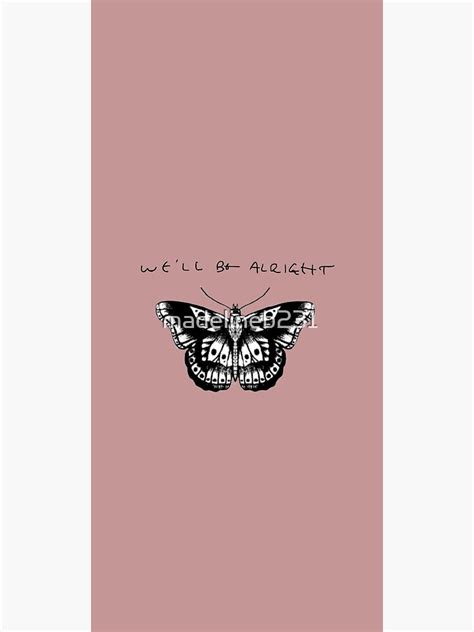 Well Be Alright Harry Styles Handwriting And Butterfly Tattoo Sticker Pink Photographic Print