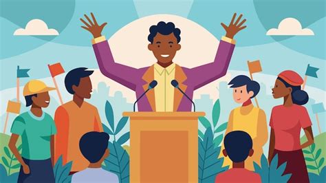 premium vector  community leader passionately expressing