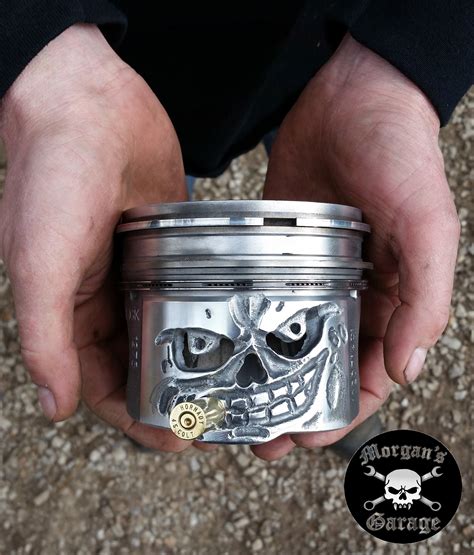 Hand Made Skull Piston From Morgan S Garage Steel Art Metal Art