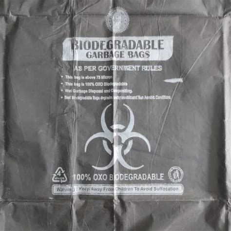 Without Handle Printed Black Oxo Biodegradable Garbage Bag Size In