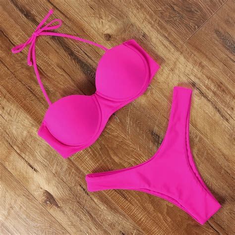 Sexy Women Bikini Brazilian Swimsuit Push Up Bra Bikini Set Two Piece