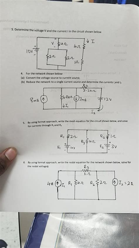 Solved 3 Determine The Voltage V And The Current I In The Chegg