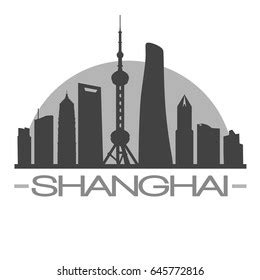 Shanghai Skyline Silhouette Design City Vector Stock Vector (Royalty ...