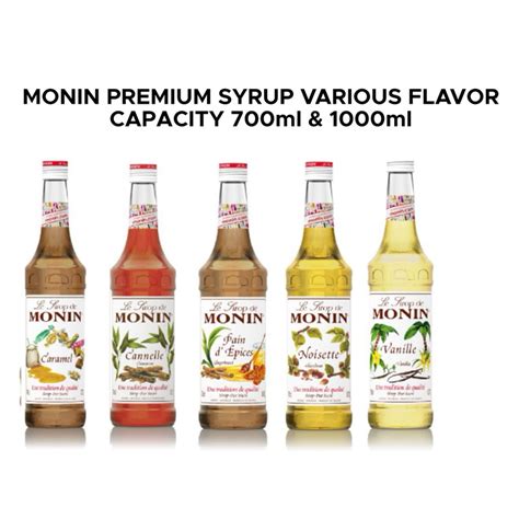 Ready Stock MONIN 700ml And 1000ml Premium Syrup Halal Vanilla Caramel