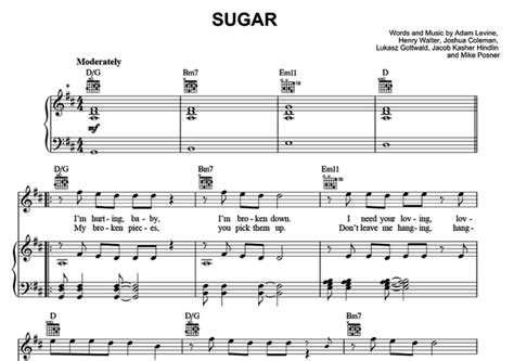 Maroon 5-Sugar Free Sheet Music PDF for Piano | The Piano Notes