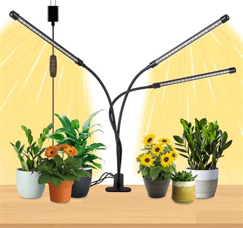 Jinhongto Grow Light 3 Head Plant Light For Indoor Plants Full