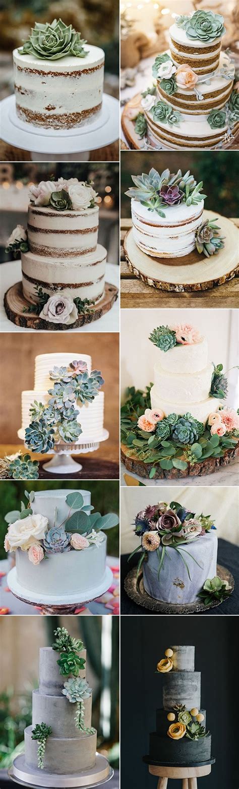 Trending Wedding Cakes With Succulents Emmalovesweddings