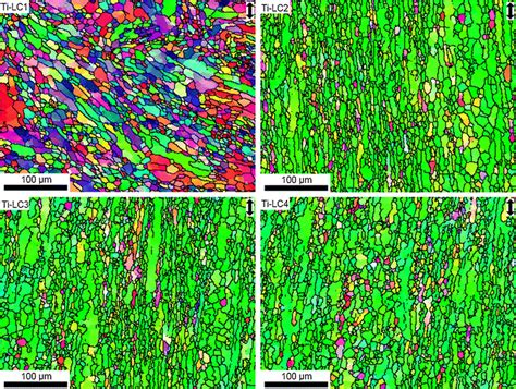 Ipf Maps Showing The Microstructure Evolution From Lc1 To Lc4 During