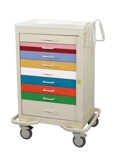 Mpd Medical Systems 9 Drawer Aluminum Medical Crash Cart With Breakawa