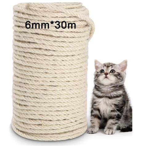 Sisal Naturelle 6mm50M Corde en sisalpour Arbre à Chat Corde en sisal