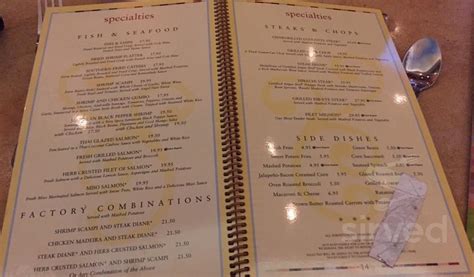 The Cheesecake Factory Menu In Orlando Florida Usa