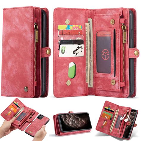 Caseme Iphone 11 Pro Max Wallet Magnetic Detachable 2 In 1 Case Red