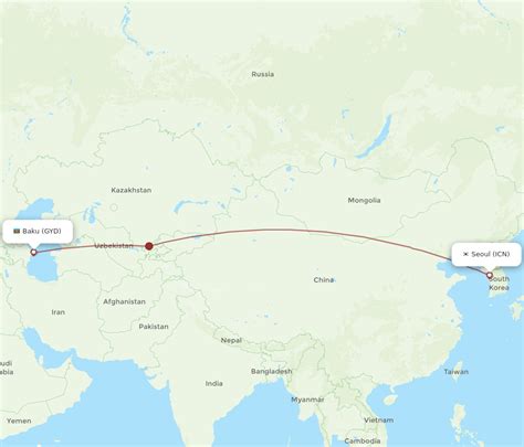 All Flight Routes From Baku To Seoul Gyd To Icn Flight Routes