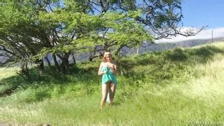 Gorgeous Blonde Anikka Albrite Posing Among Cloud Shrouded Mountains