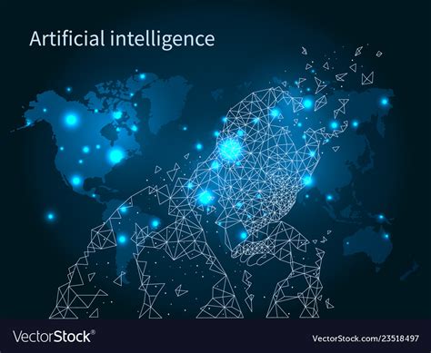 Artificial Intelligence Map Network Poster Vector Image