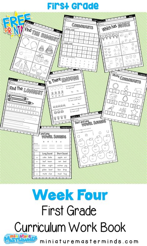 Free Printable First Grade Curriculum Book ⋆ Miniature Masterminds