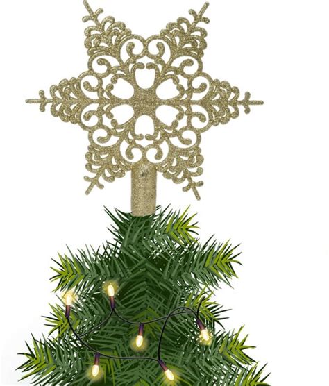 Kerstster Kerstboom Piek Topper Open Goud H Cm Glitter