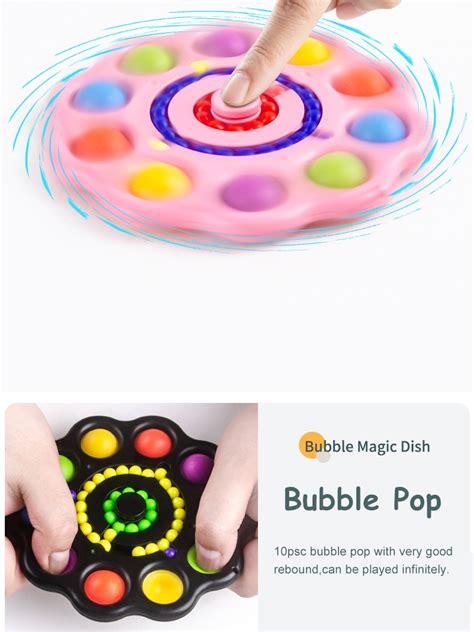 Colorful Pop It Fidget 10 Sides Spinner for Stress Relief | Popping Fidgets