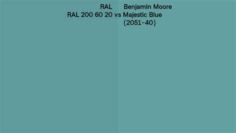 Ral Ral 200 60 20 Vs Benjamin Moore Majestic Blue 2051 40 Side By