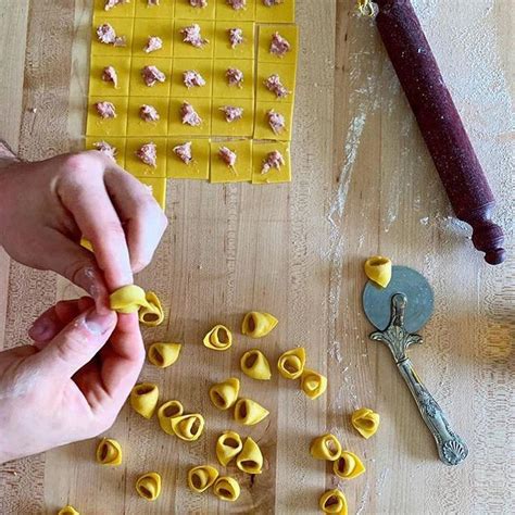 Joe Sasto finger ring Italian pasta art tortellini with ground pork ...