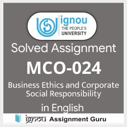 MCO 024 Business Ethics And CSR In English Solved Assignment 2023 2024