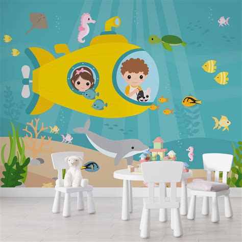 Papel De Parede Infantil Fundo Do Mar Elo Produtos Especiais