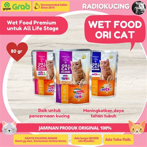 Jual Wet Food Ori Cat 80 Gram Premium Cat Food Sachet Pouch All Stage