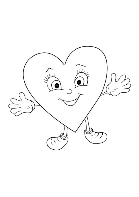 heart shape to print for free and color