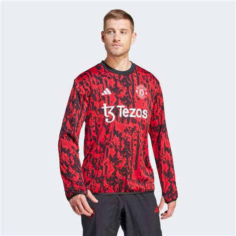 Adidas Manchester United Pre Match Warm Top Red Adidas Uk