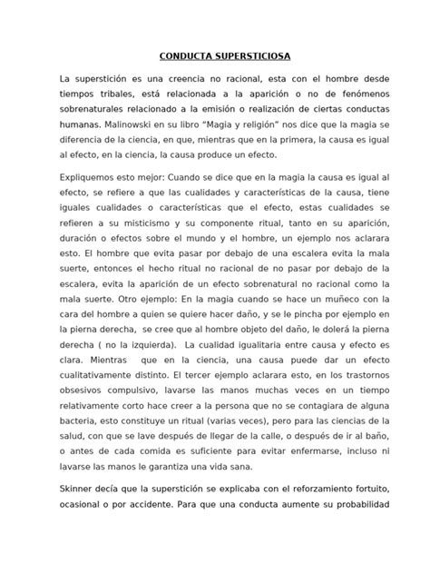 Pratica Supersticiosa Para Conseguir Algo Desejado - Conducta Supersticiosa y su Origen | PDF | Supersticiones | Conceptos ...