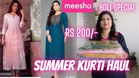 Meesho Summer Kurti Haul Holi Special Collection Start Rs