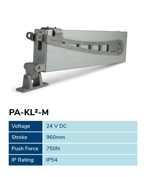 Folding Arm Actuator 24v 750n 960mm Stroke Group Scs