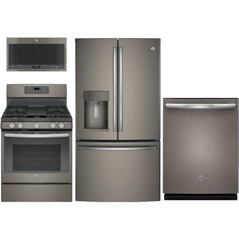 GE 4 Piece Kitchen Appliance Package with Gas Range with Center... | Gas kitchen appliances ...