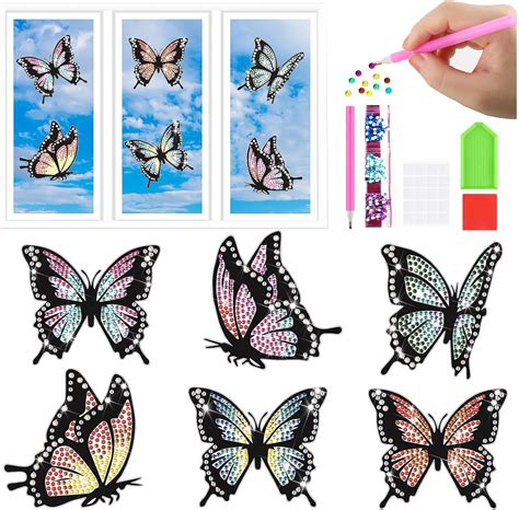 Amazon Yeaqee Pcs Butterfly Diamond Painting Stained Glass