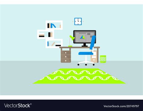 Flat Designer Workplace Concept Royalty Free Vector Image