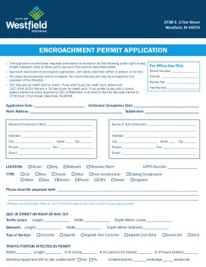 In Encroachment Permit Application City Of Westfield Fill