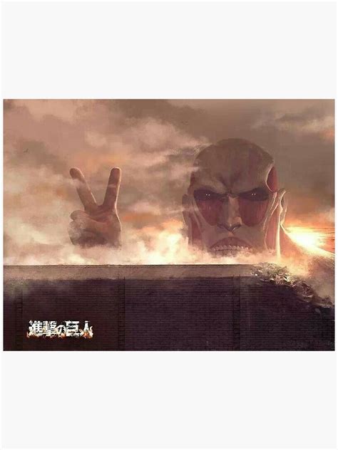 Funny Colossal Titan Peace Sign Sticker For Sale By Deepfriedfeline