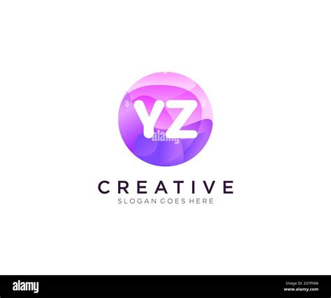 Yz Initial Logo With Colorful Circle Template Stock Vector Image Art