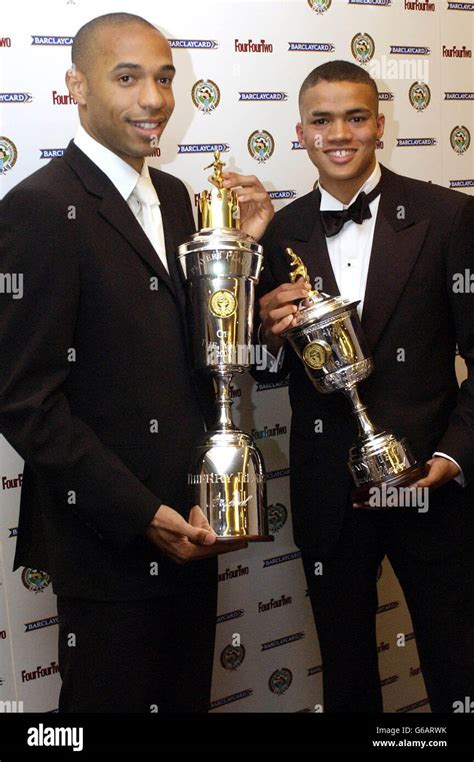 Thierry Henry And Jermaine Jenas With Their Respective Pfa Player Of