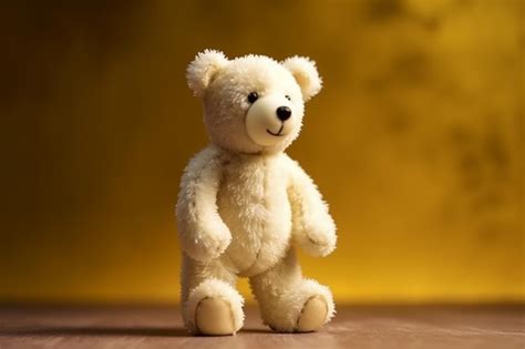 Premium AI Image | A white teddy bear with a black nose and a black nose