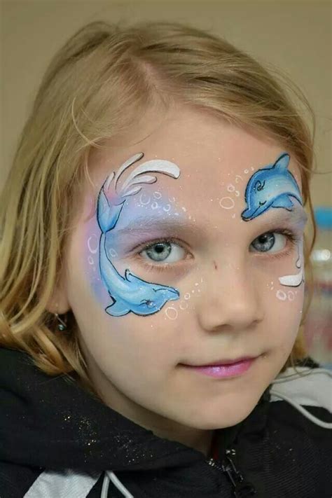 pretty face paint idea for girls dolphins | Maquillage kermesse ...