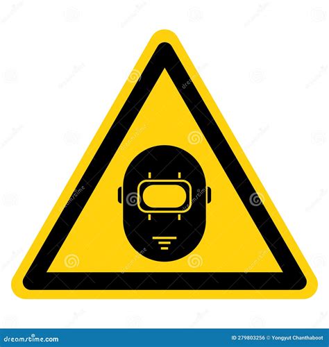 Warning Wear Welding Mask Symbol Sign Vector Illustration Isolated On