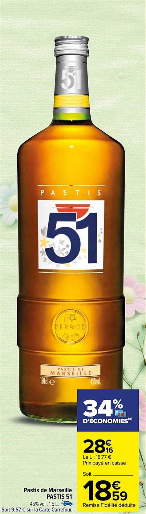 Promo Pastis De Marseille Pastis Chez Carrefour Icatalogue Fr